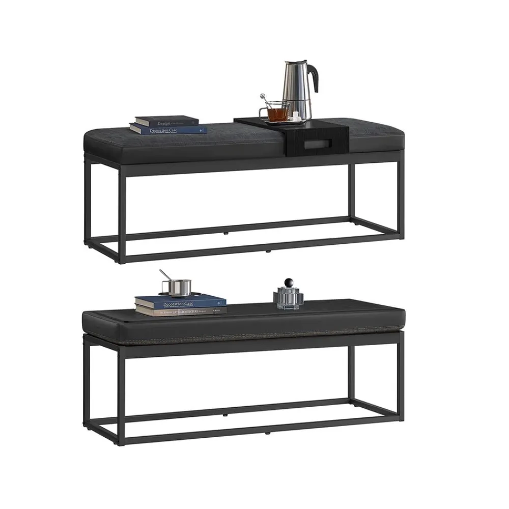 Collection - banc en acier capacité 300 kg marron noisette-SONGMICS HOME Outlet