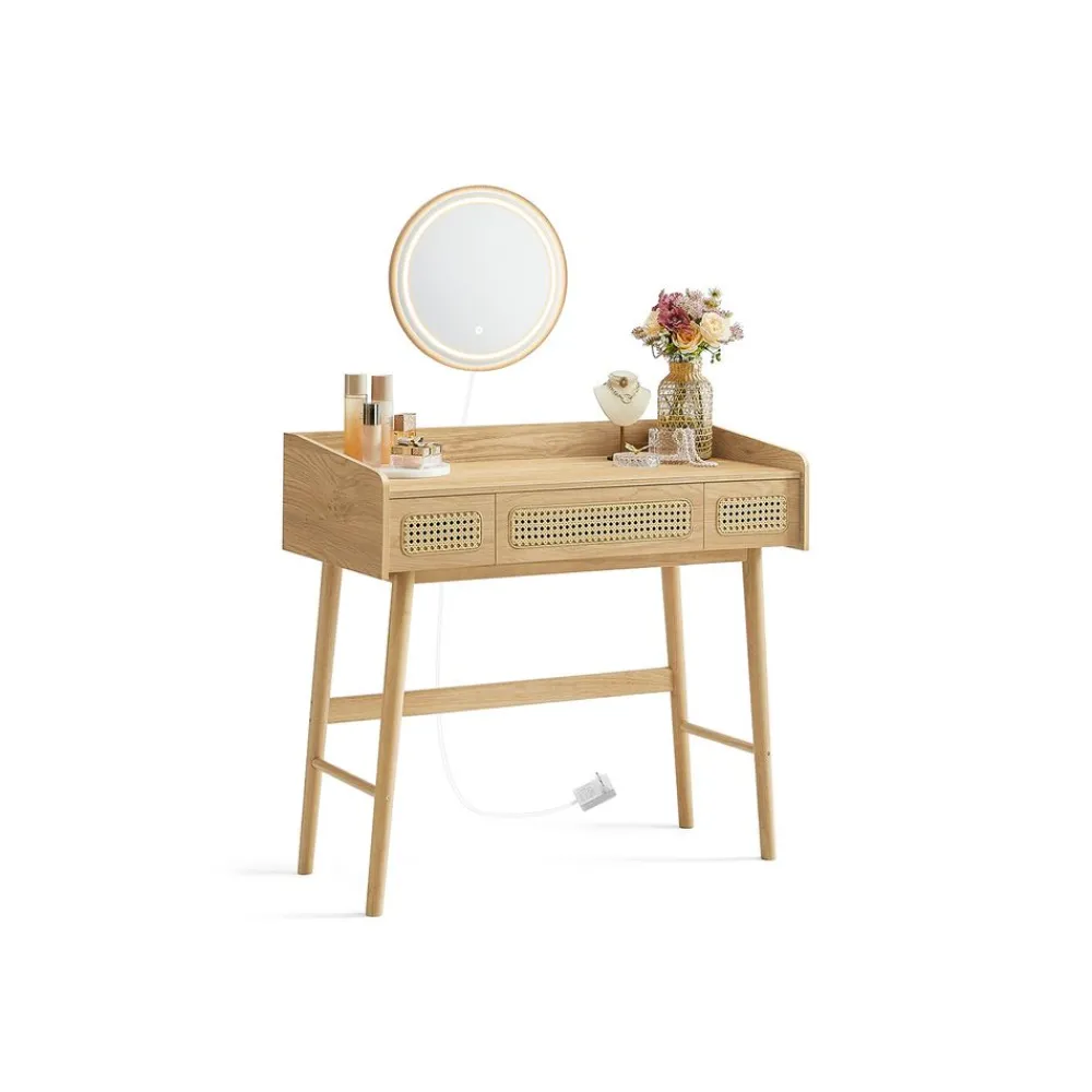 Collection - coiffeuse avec miroir et lumière réglable (3 nuances de couleur)-SONGMICS HOME Sale