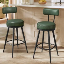 Collection EKHO - 2 Tabourets de bar en PU marron caramel-SONGMICS HOME Discount