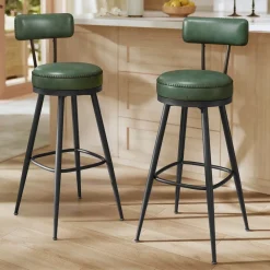 Collection EKHO - 2 Tabourets de bar en PU marron caramel-SONGMICS HOME Discount