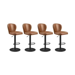 Collection EKHO - 2 tabourets de bar pivotant à 360° avec dossier marron caramel-SONGMICS HOME Clearance