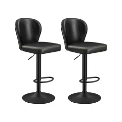 Collection EKHO - 2 tabourets de bar pivotant à 360° avec dossier marron caramel-SONGMICS HOME Clearance