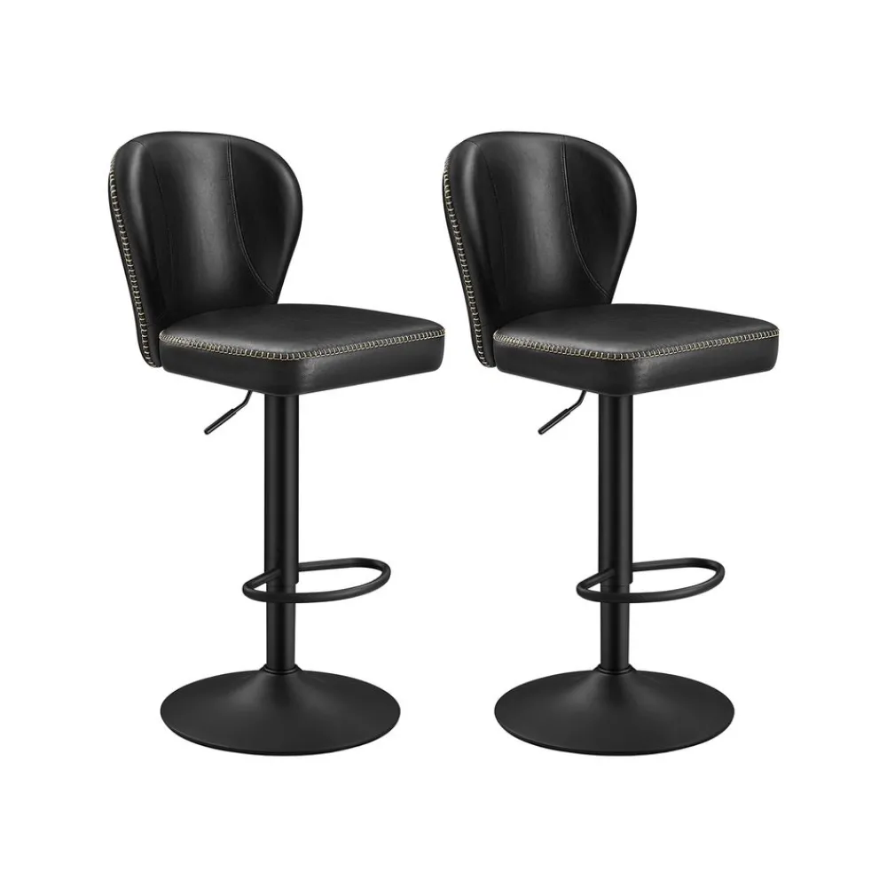 Collection EKHO - 2 tabourets de bar pivotant à 360° avec dossier marron caramel-SONGMICS HOME Clearance