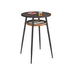 Collection EKHO table de bar avec rangement assemblage facile marron cendré et marron caramel-SONGMICS HOME Best