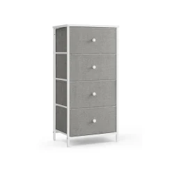 Commode en tissu avec 4 tiroirs gris clair blanc-SONGMICS HOME