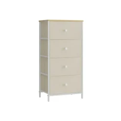 Commode en tissu avec 4 tiroirs gris clair blanc-SONGMICS HOME