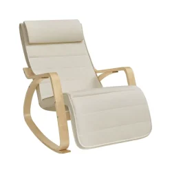 Fauteuil à bascule beige-SONGMICS HOME Discount