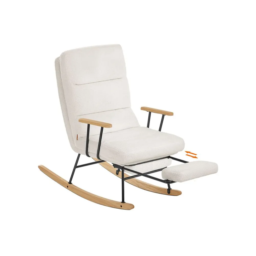Fauteuil à Bascule Blanc Crème-SONGMICS HOME Discount