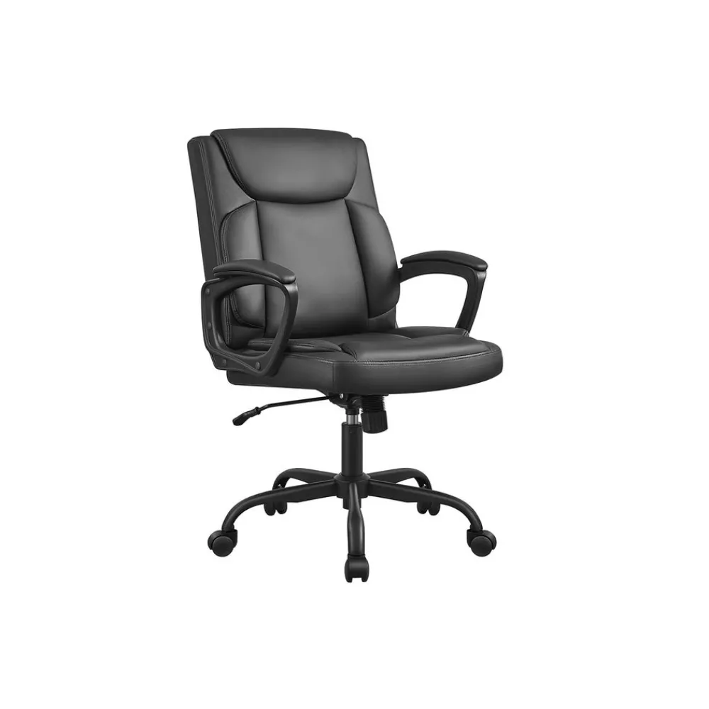 Fauteuil de bureau mécanisme à bascule surface en pu, noir-SONGMICS HOME Outlet