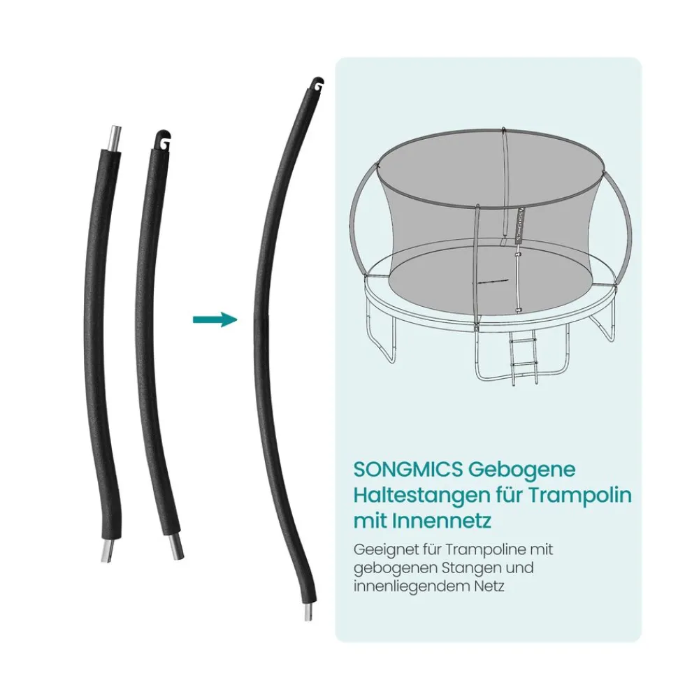 Kit de barres de maintien courbées (1* supérieure + 1* inférieure) pour trampoline avec filet intérieur-SONGMICS HOME Sale