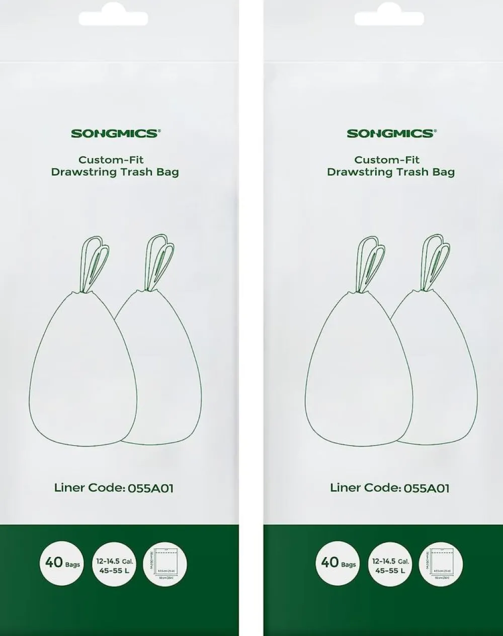 55L Sacs poubelle à cordon 40 pièces-SONGMICS HOME