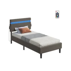 Lit Simple  90 x 190 cm avec LED-SONGMICS HOME New