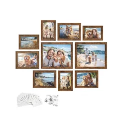 Lot de 10 cadres photo mdf et verre noir cendré-SONGMICS HOME Sale