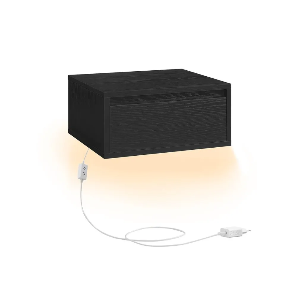 Lot de 2 tables de chevet suspendue lumière 3 couleurs 35 x 40 x 18 cm blanc nuage-SONGMICS HOME Outlet