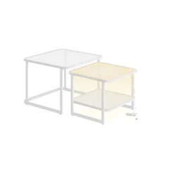 Lot de 2 tables de salon gigognes avec led blanc nuage et noir d'encre-SONGMICS HOME Sale