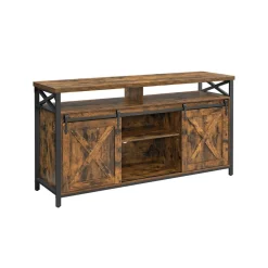 Meuble tv pour téléviseur jusqu’à 65 pouces cadre en métal, marron rustique et noir-SONGMICS HOME Discount