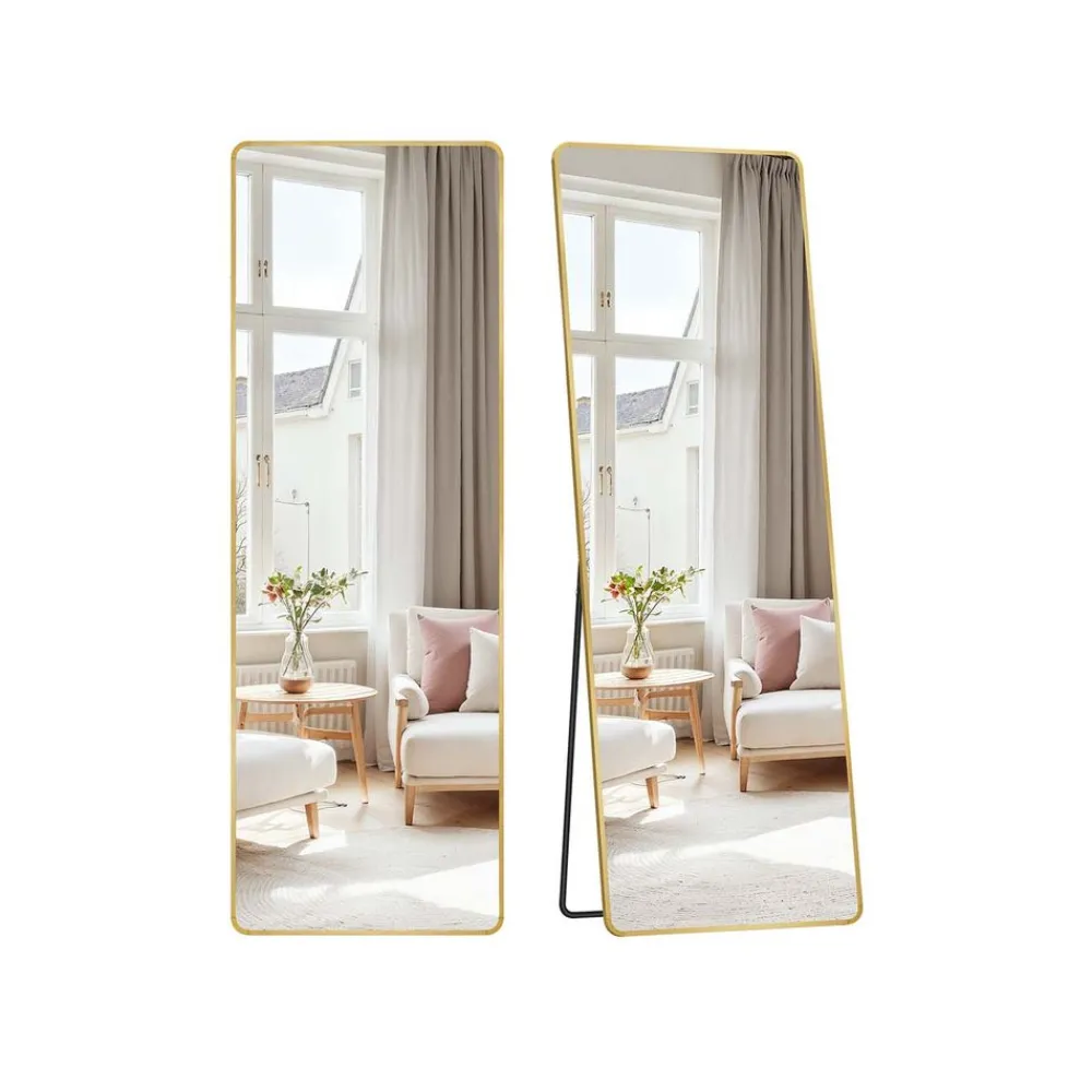 Miroir intégral 160 x 50 cm cadre en alliage d’aluminium noir d’encre-SONGMICS HOME Best