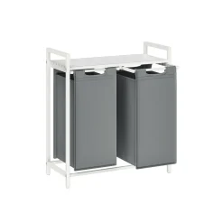 Panier à linge avec étagère noir gris-SONGMICS HOME New