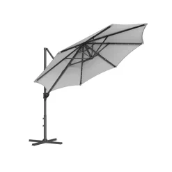 Parasol de jardin 300 cm avec 28 LED gris tourterelle-SONGMICS HOME Hot