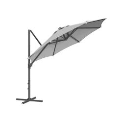 Parasol de jardin 300 cm UPF 50+ pivotant à 360° avec base en croix gris-SONGMICS HOME Outlet