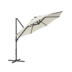 Parasol de jardin 300 cm UPF 50+ pivotant à 360° avec base en croix gris-SONGMICS HOME Outlet