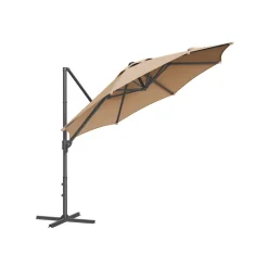 Parasol de jardin 300 cm UPF 50+ pivotant à 360° avec base en croix gris-SONGMICS HOME Outlet