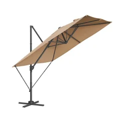 Parasol de jardin 270 x 270 cm inclinable gris tourterelle-SONGMICS HOME New