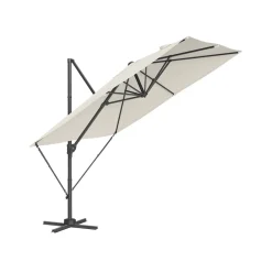 Parasol de jardin 270 x 270 cm inclinable gris tourterelle-SONGMICS HOME New