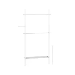 Portant à vêtement du sol au plafond 3 niveaux blanc mat-SONGMICS HOME Best