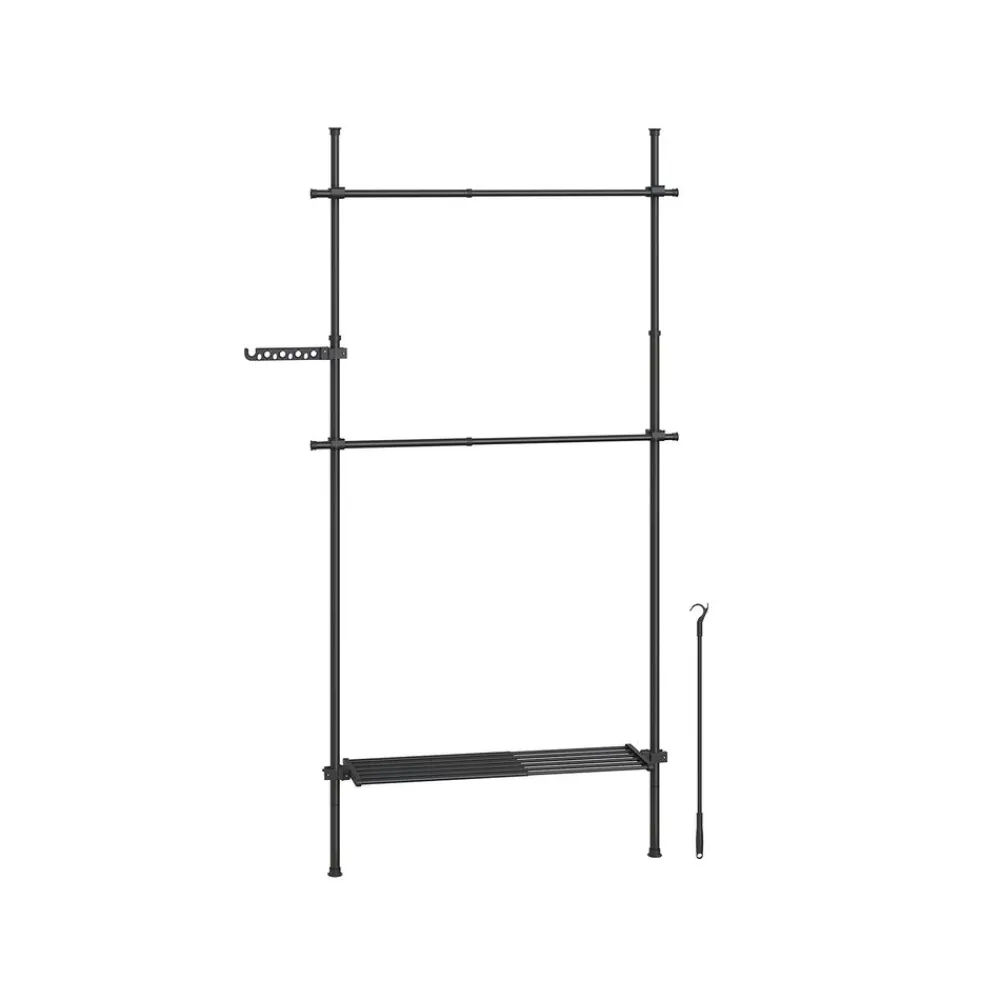 Portant à vêtement du sol au plafond 3 niveaux blanc mat-SONGMICS HOME Best