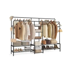 Portant à vêtements avec 7 étagères cadre en métal tringles-SONGMICS HOME Sale