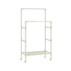 Portant à vêtements double barre en métal à 2 niveaux charge 55 kg blanc-SONGMICS HOME New