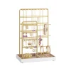 Porte-bijoux en métal plateau en velours polyvalente doré clair-SONGMICS HOME New