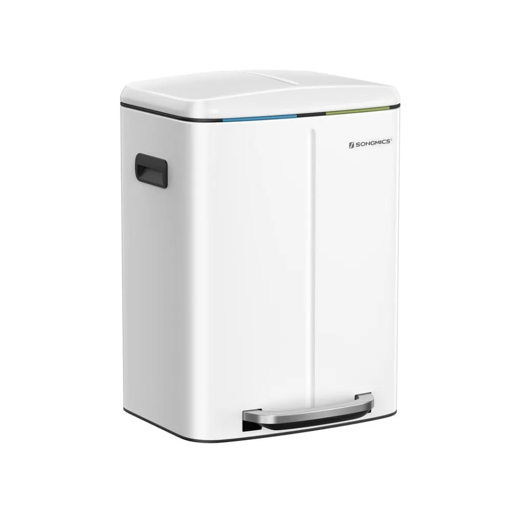 Poubelle 2 x 20L blanc-SONGMICS HOME Hot