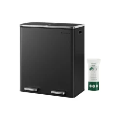 Poubelle 2 x 30L blanc cassé-SONGMICS HOME