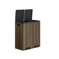 Poubelle 2 x 30L blanc cassé-SONGMICS HOME