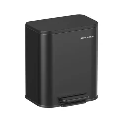 Poubelle de cuisine en acier noir d'encre-SONGMICS HOME