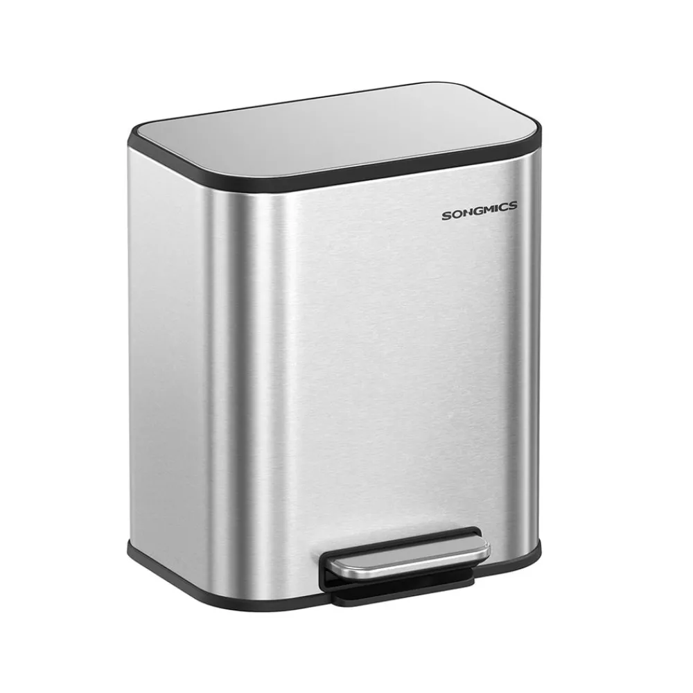 Poubelle de cuisine en acier noir d'encre-SONGMICS HOME