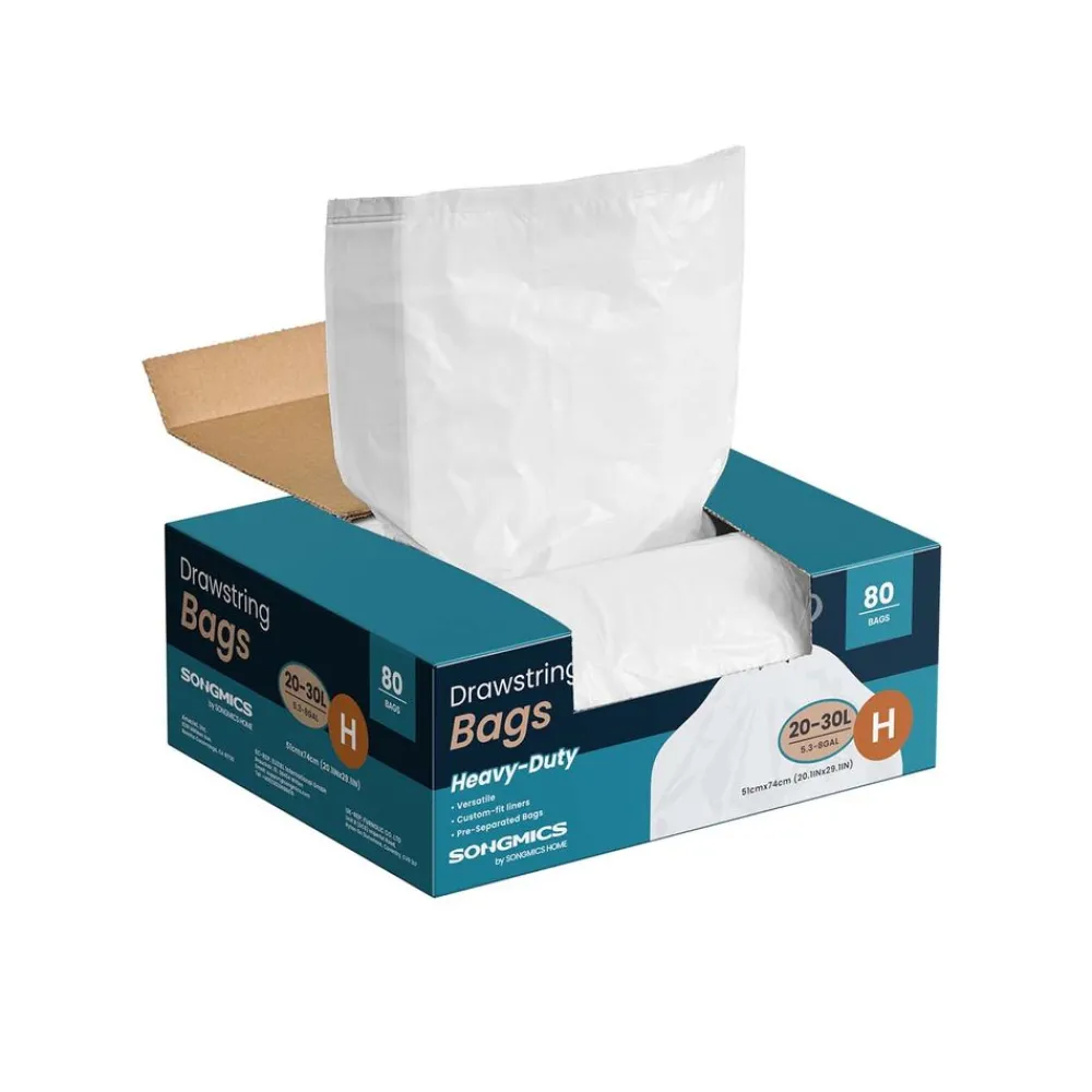 Sacs poubelles 30 L avec liens coulissants 80 pièces sac code H-SONGMICS HOME Discount