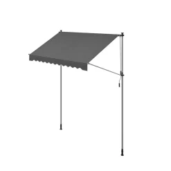 Store banne rétractable 350 x 120 cm avec manivelle gris anthracite-SONGMICS HOME Sale