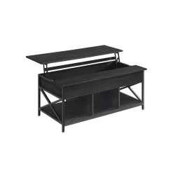 Table basse avec plateau relevable barres en forme de X marron camel et noir-SONGMICS HOME Online