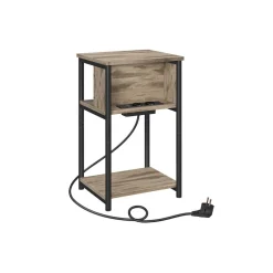 Table d'appoint avec multiprise marron rustique noir-SONGMICS HOME Hot