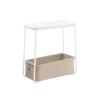 Table d’appoint avec panier en tissu blanc mat et marron-SONGMICS HOME Discount