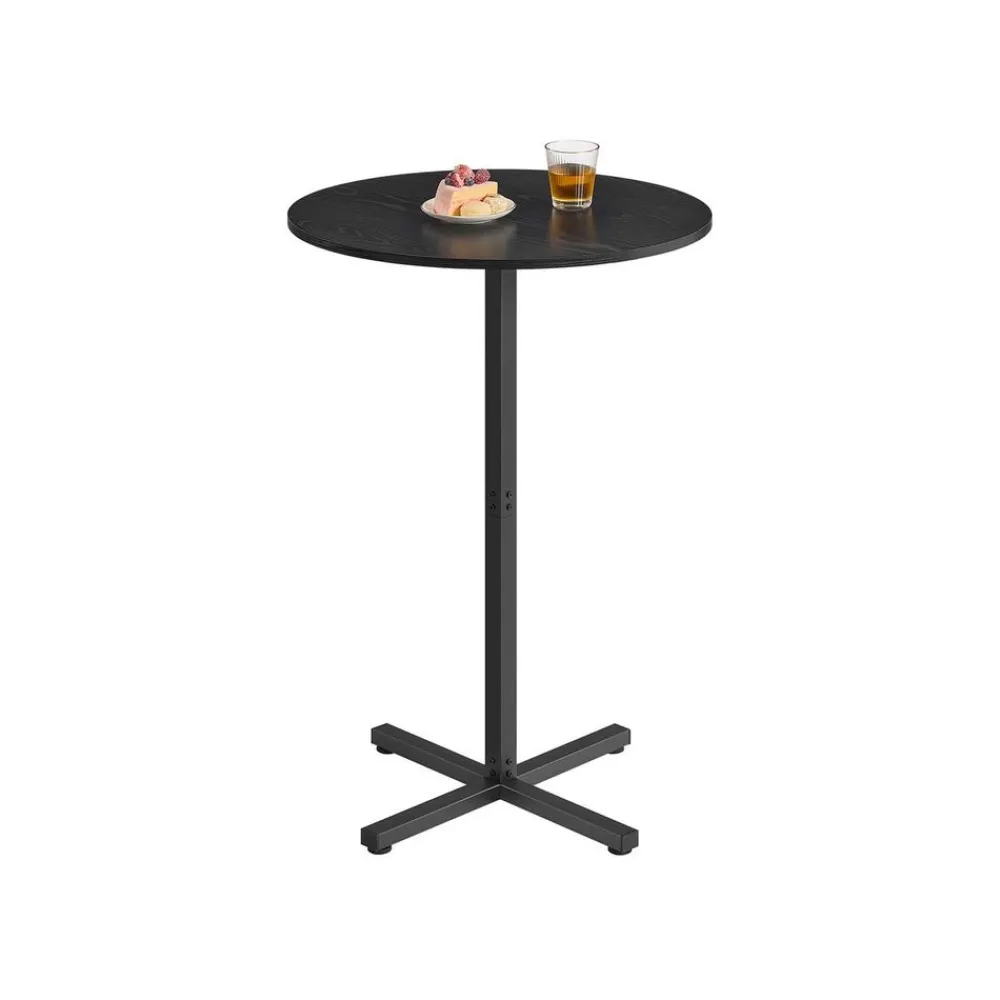 Table de bar haute cadre en métal 60 x 60 x 104,5 cm pour 2-3 personnes noir boisé-SONGMICS HOME Sale