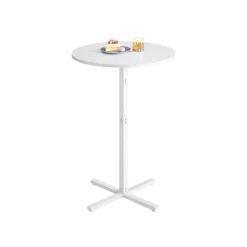 Table de bar haute cadre en métal 60 x 60 x 104,5 cm pour 2-3 personnes noir boisé-SONGMICS HOME Sale