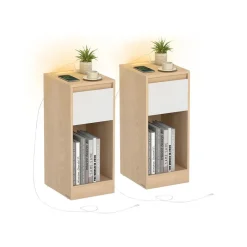 Table de chevet étroite avec LED ports USB tiroir-SONGMICS HOME Discount