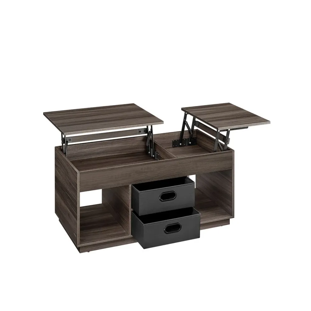 Table de Salon Relevable avec 2 Tiroirs et Compartiments Cachés-SONGMICS HOME Hot