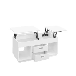 Table de Salon Relevable avec 2 Tiroirs et Compartiments Cachés-SONGMICS HOME Hot