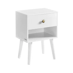 Tables de chevet avec tiroir et compartiment ouvert pieds en bois noir boisé-SONGMICS HOME Best