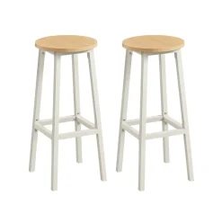 Tabourets de bar lot de 2 cadre métallique hauteur 74 cm marron rustique et noir-SONGMICS HOME New
